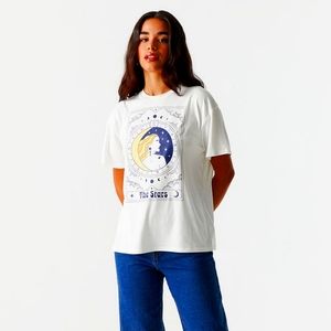 The Stars Tarot Card Graphic Boyfriend T-Shirt , Summer Fashion